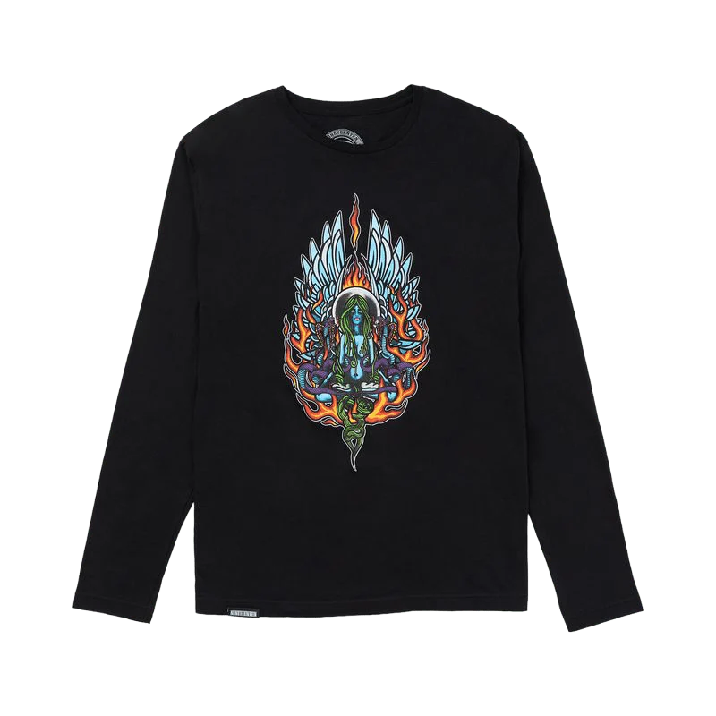 1910 FREYA MEN'S LONG SLEEVE T-SHIRT BLACK