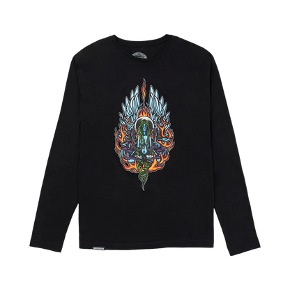 1910 FREYA MEN'S LONG SLEEVE T-SHIRT BLACK