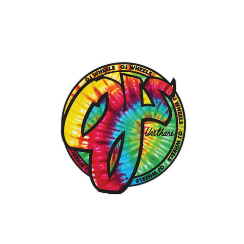 OJ Wheels Trippy Juice Sticker  3.16 in x 3.27 in Tie Dye