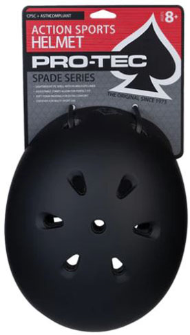 PRO TEC SPADE SERIES CERTIFIED HELMET BLACK SIZED FOR AGES 8+