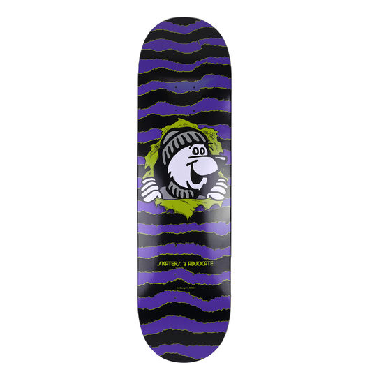 Skaters Advocate Ripper Bear Purple, Black, Green 32.125" X 8.5" Skateboard Deck