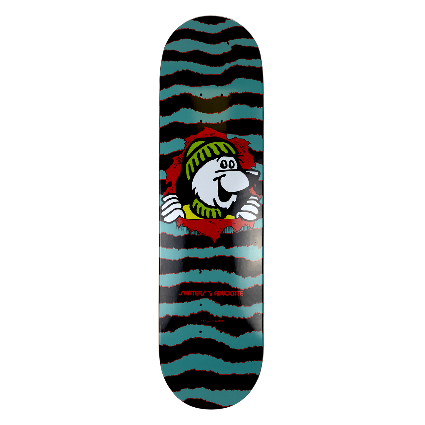 Skaters Advocate Ripper Bear Blue, Black, Red  32" X 8.25" Skateboard Deck