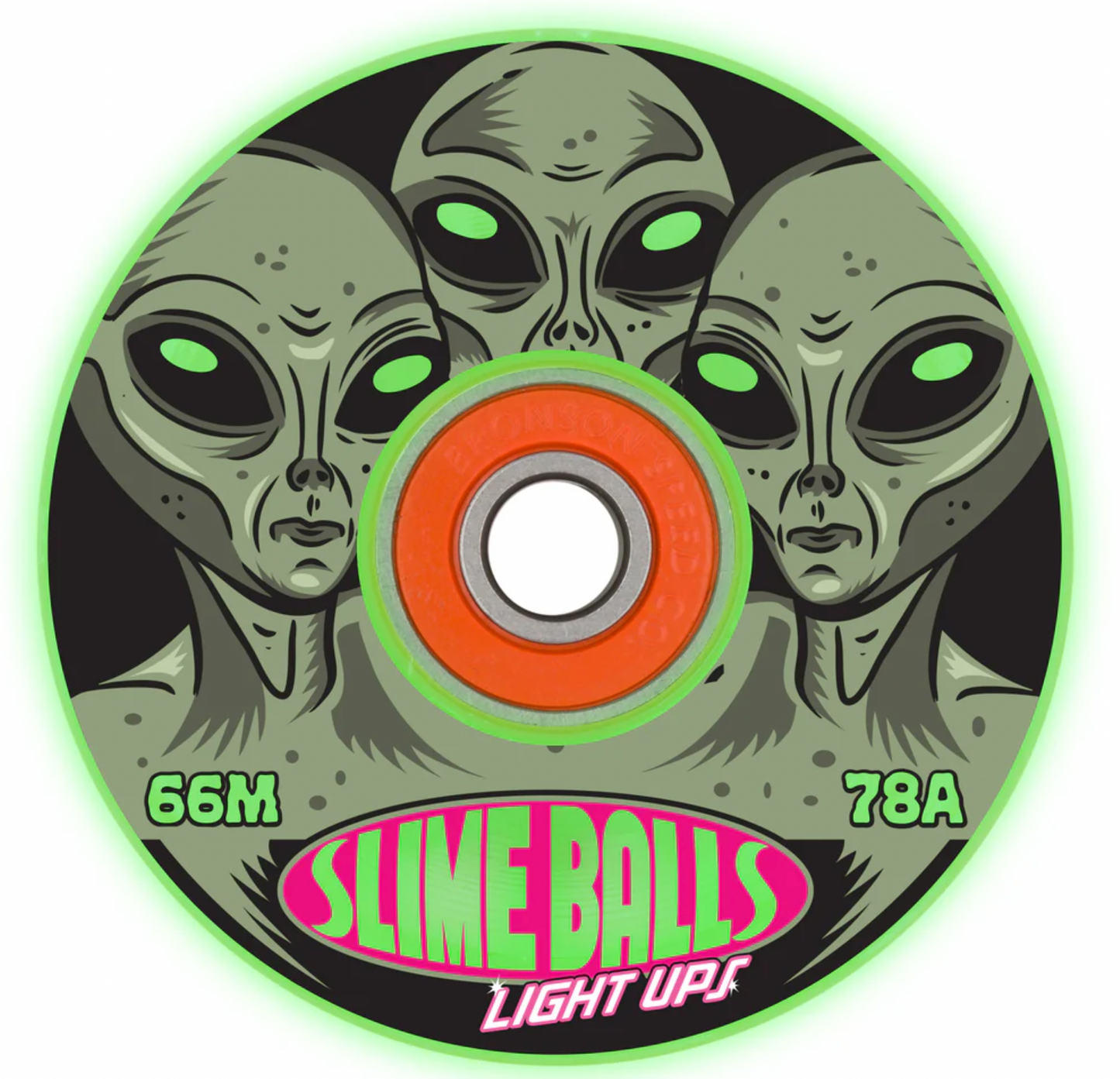 60mm Friends Of Planet 9 Glow In The Dark Light Ups 78a Slime Balls Skateboard Wheels