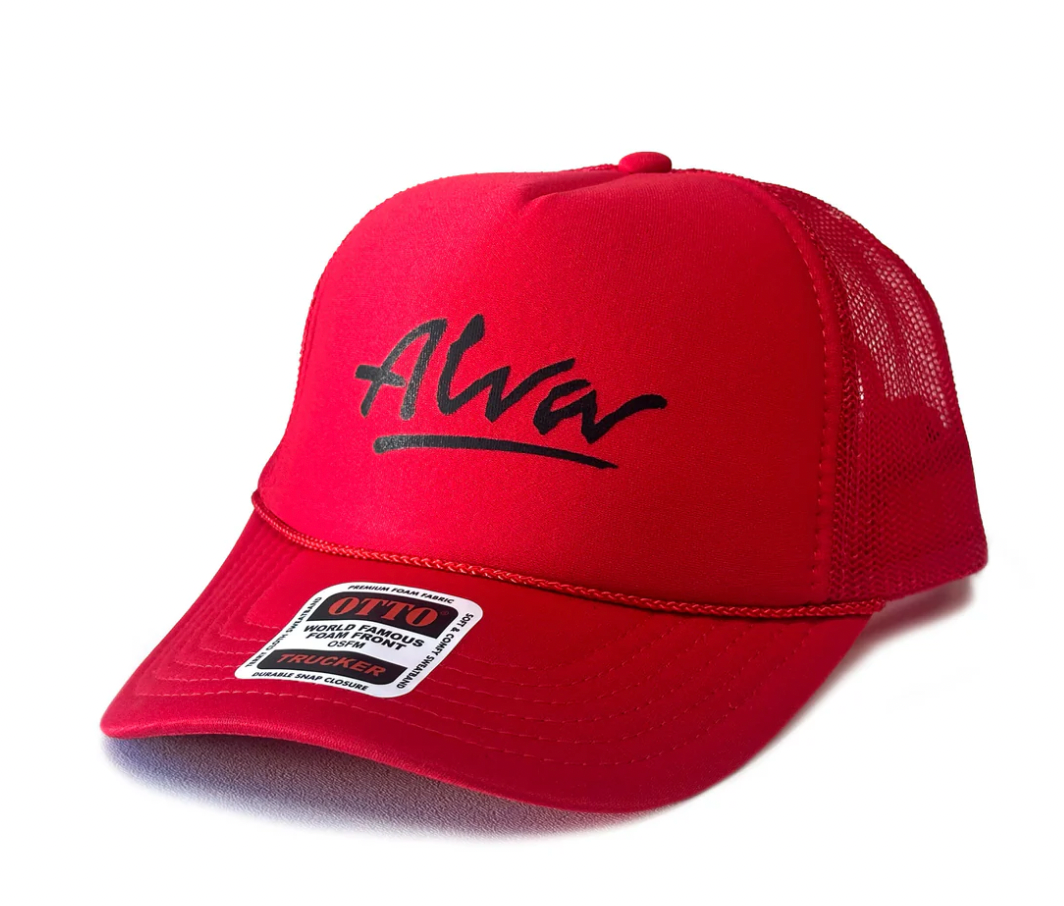 ALVA RED OG LOGO TRUCKER HAT