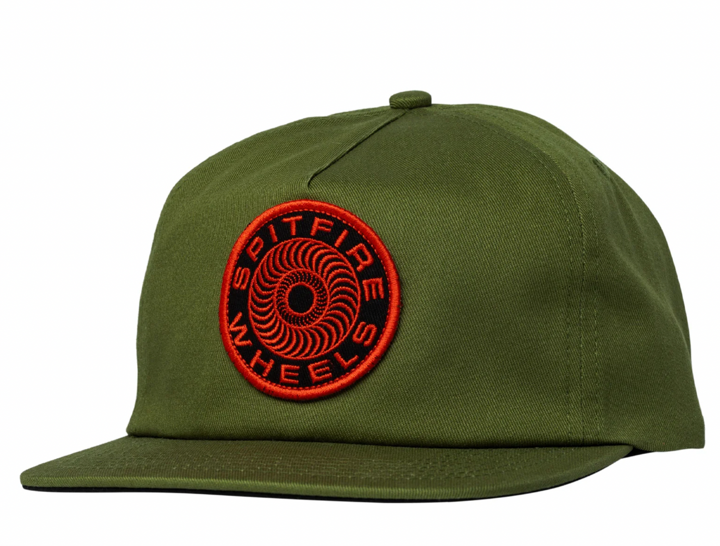 Spitfire Wheels Hat Classic 87 Swirled Patch Snapback Olive/Red/Black