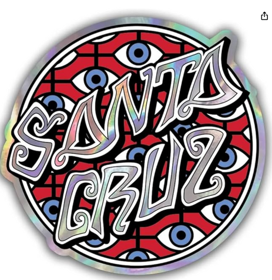 Santa Cruz Skateboards Salba Eyes Dot Holographic 3.5in Santa Cruz Sticker
