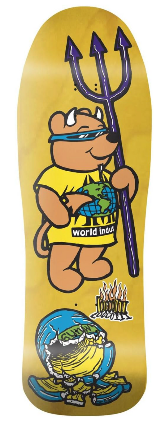 World Industries Skateboard Deck Steve Rocco III Yellow 9.75" x 31.5"