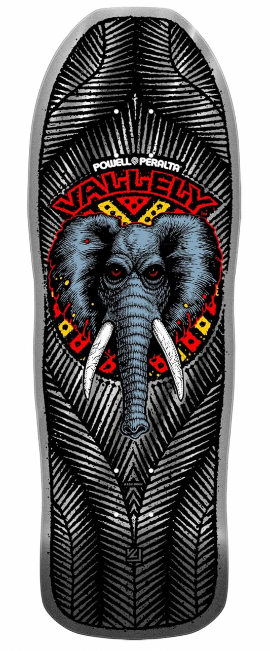 Powell Peralta Silver Foil Mike Vallely Elephant Old School Reissue Skateboard Deck