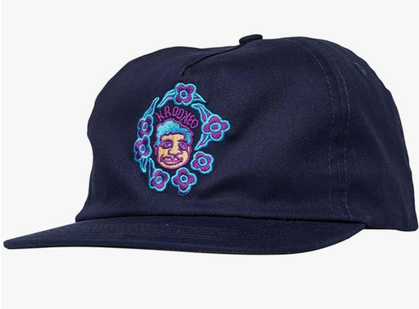 Krooked Skateboards Hat Sweatpants Redux Snapback Navy
