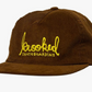 Brown Corduroy Krooked Skript Snapback Hat - Gold