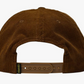 Brown Corduroy Krooked Skript Snapback Hat - Gold