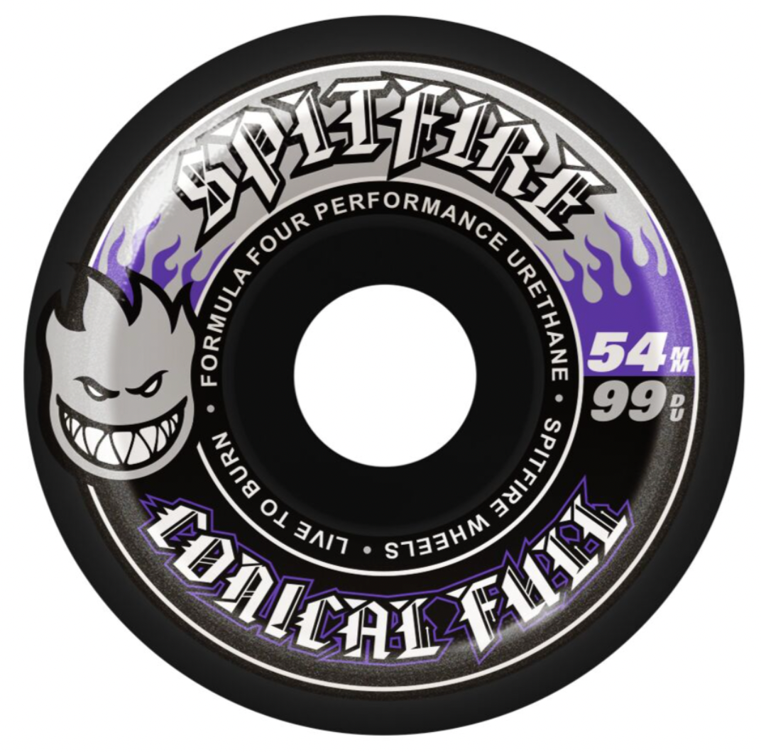 SPITFIRE FORMULA FOUR CONICAL FULL BLACK 54MM 99D (Set of 4)