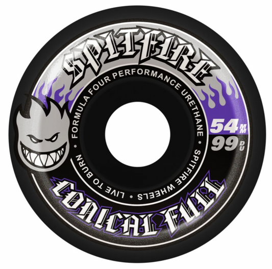 SPITFIRE FORMULA FOUR CONICAL FULL BLACK 54MM 99D (Set of 4)