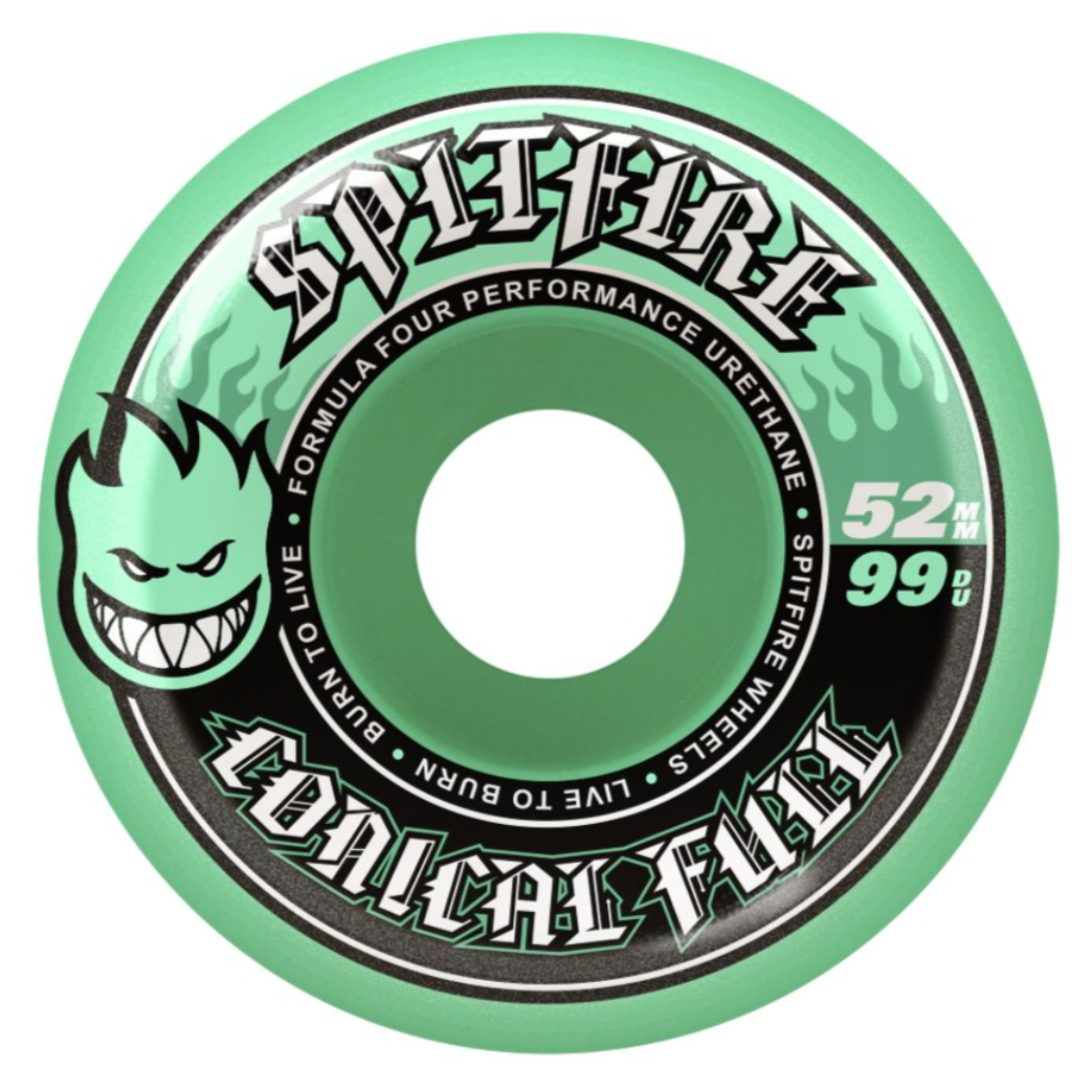 SPITFIRE FORMULA FOUR CONICAL FULL TEAL 52MM 99D (Set of 4)