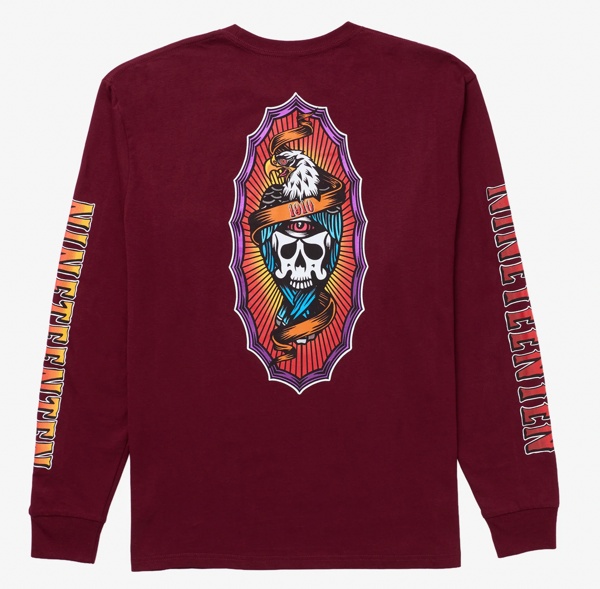 Hawks On The Run L/S T-Shirt Maroon