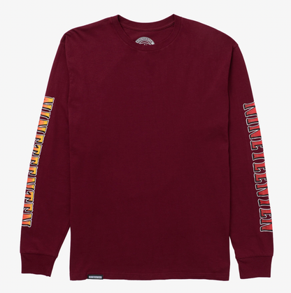 Hawks On The Run L/S T-Shirt Maroon