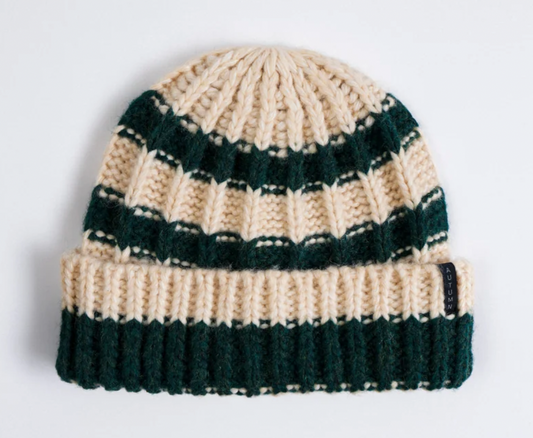 AUTUMNHEADWEAR  RUGBY STRIPE BEANIE - EMERALD