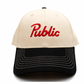 PUBLIC SCRIPT CAP - CREAM/BLACK