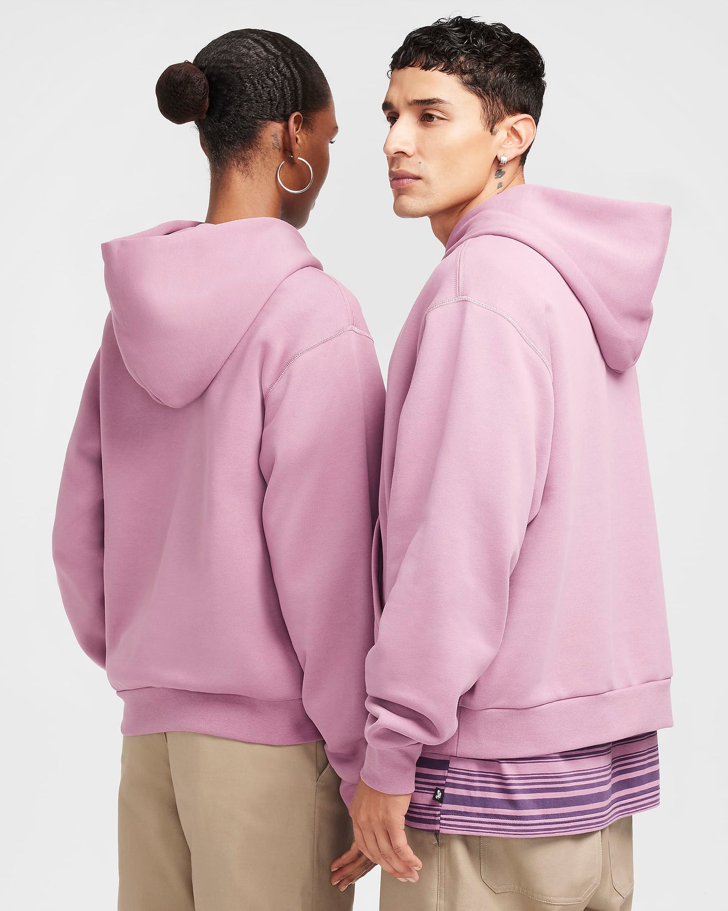 Nike SB Fleece Pullover Skate Hoodie Plum Dust/White