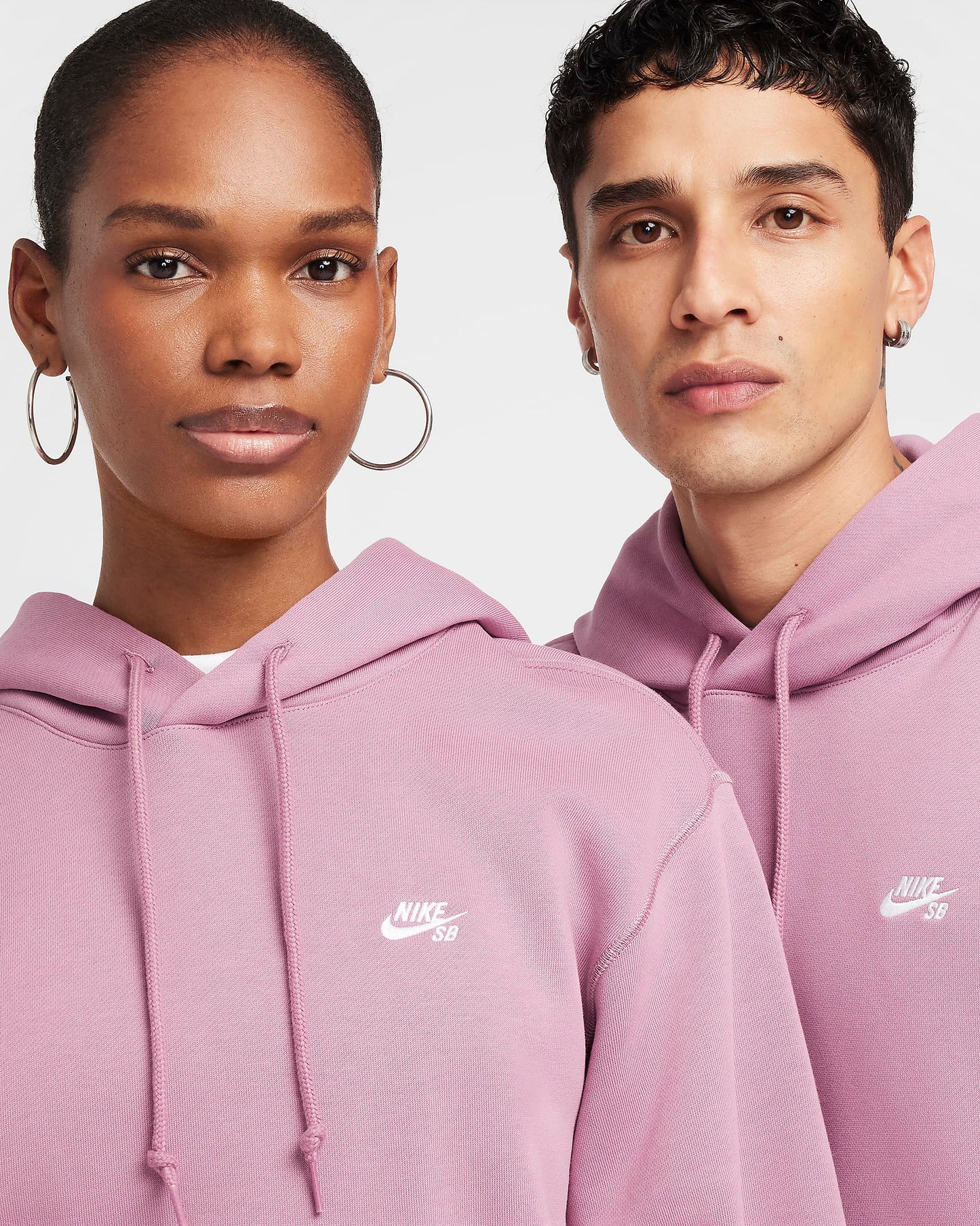 Nike SB Fleece Pullover Skate Hoodie Plum Dust/White