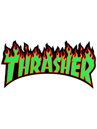 Thrasher Magazine Flame Logo Green Sticker 10.25"x3.25" inch