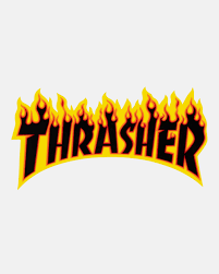 Thrasher Magazine Flame Logo Black Sticker 6"x2"inch