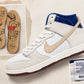 Beyond Store x Nike SB Dunk High Pro  White/Ivory/Sand Dune/Blue Void/Dark Team Red