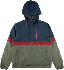 Neff Men’s Anarok Hooded Pullover Jacket, Navy/Olive,