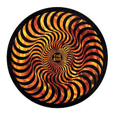 Spitfire Wheels Skateboard Sticker Hellfire Classic Swirl Black/Orange 5"