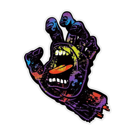 Santa Cruz Hand Splatter Mylar Sticker Clear Multi Color 4.76" X 6.125"