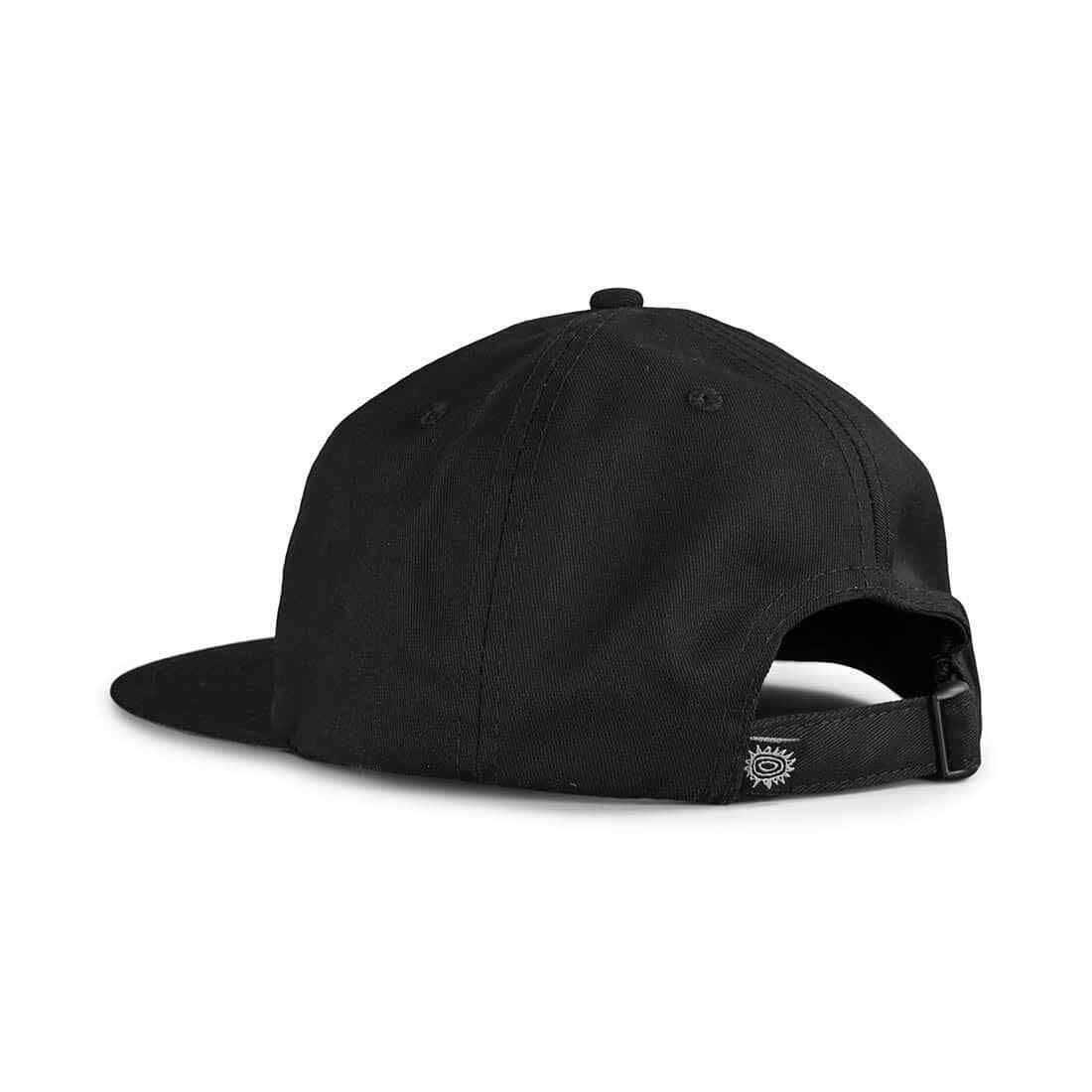New Deal Skateboards ND Unstructured 6 Panel Strapback Cap - Black