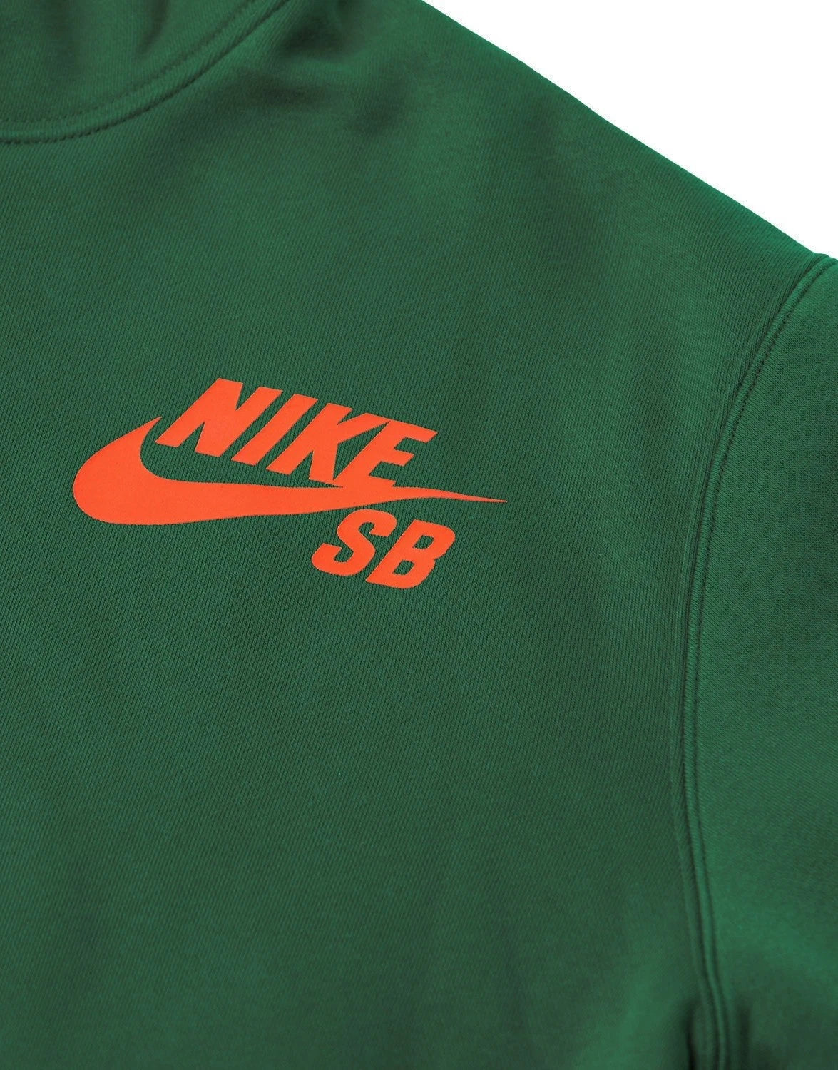 Nike SB Icon Logo Green Bright Orange Pullover LS Hoodie Skateboarding