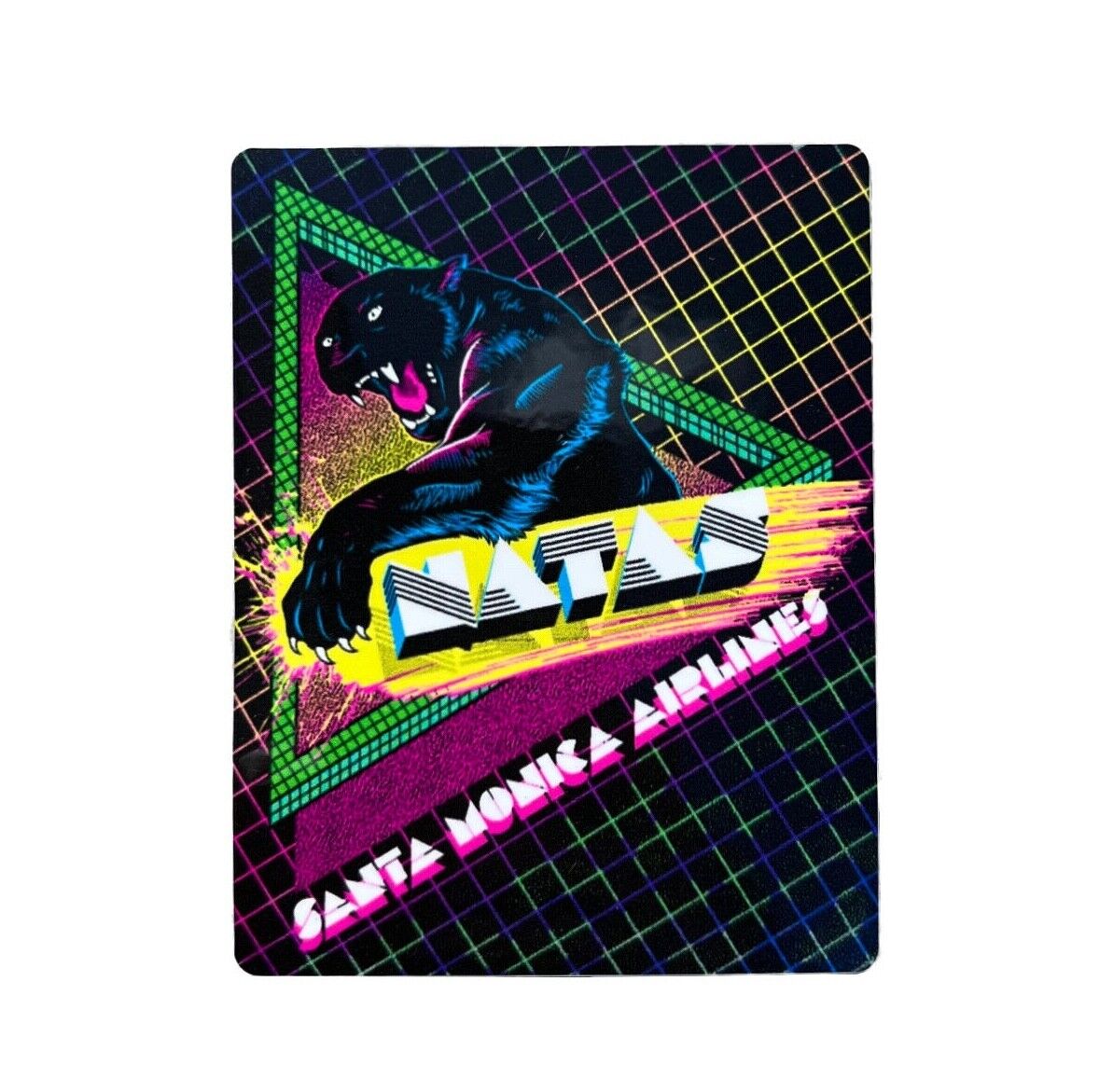 Santa Monica Airlines  Alex Aronovich Natas Panther Neon Sticker 4"X 3.25"