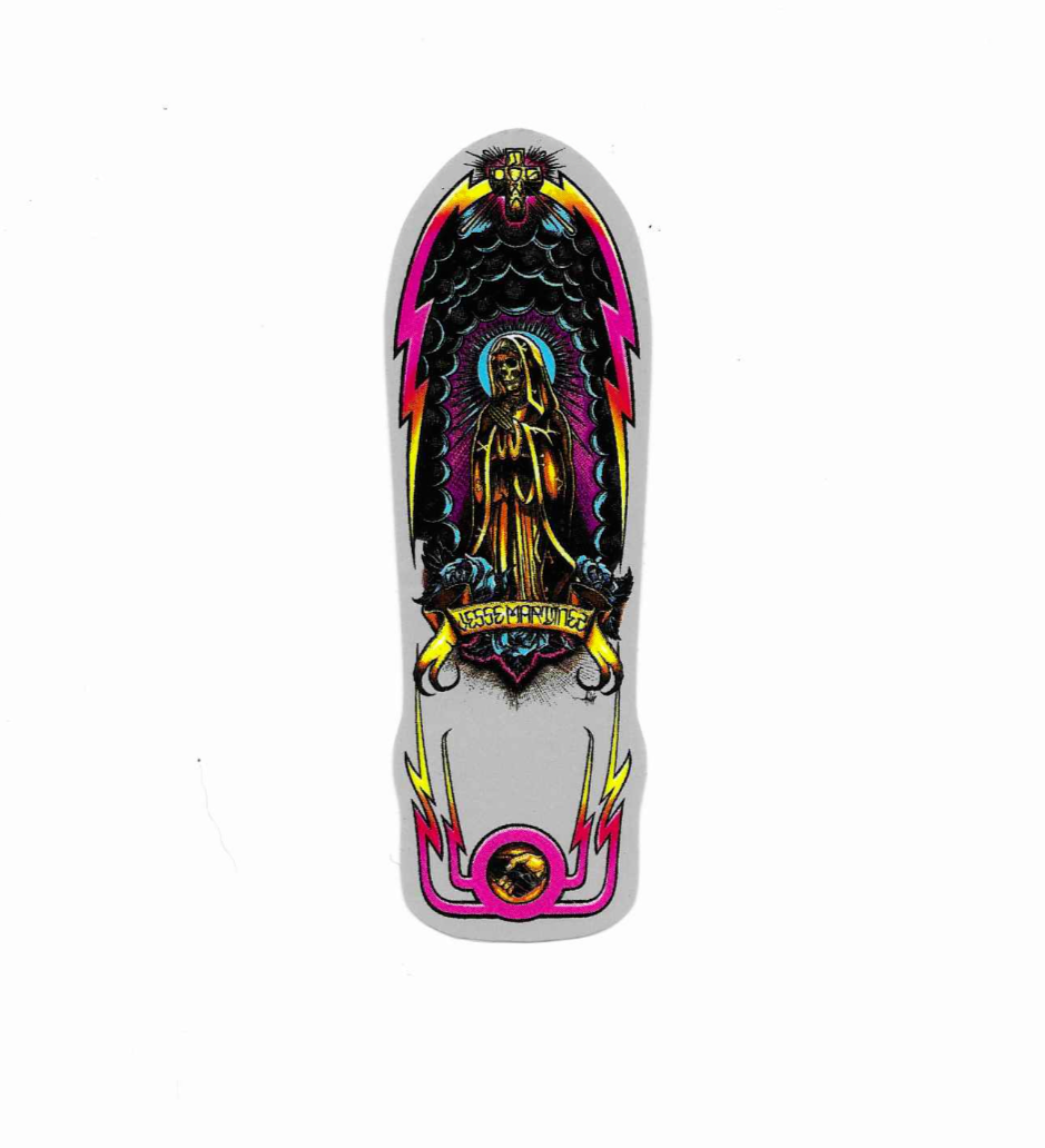 DOGTOWN JESSE MARTINEZ GUADALUPE HANDSHAKE SILVER STICKER 5"