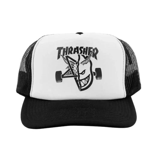 Thrasher x Spitfire - Thrash & Burn Trucker Hat - Black/White/Black
