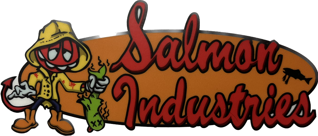 Salmon Arms Salmon Industries Snowboarding  5" Sticker