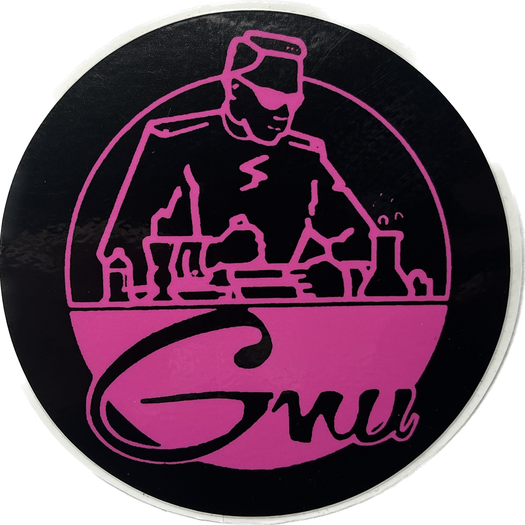 Gnu Snowboards Scientist OG Logo 4" Circle Sticker Assorted Colors