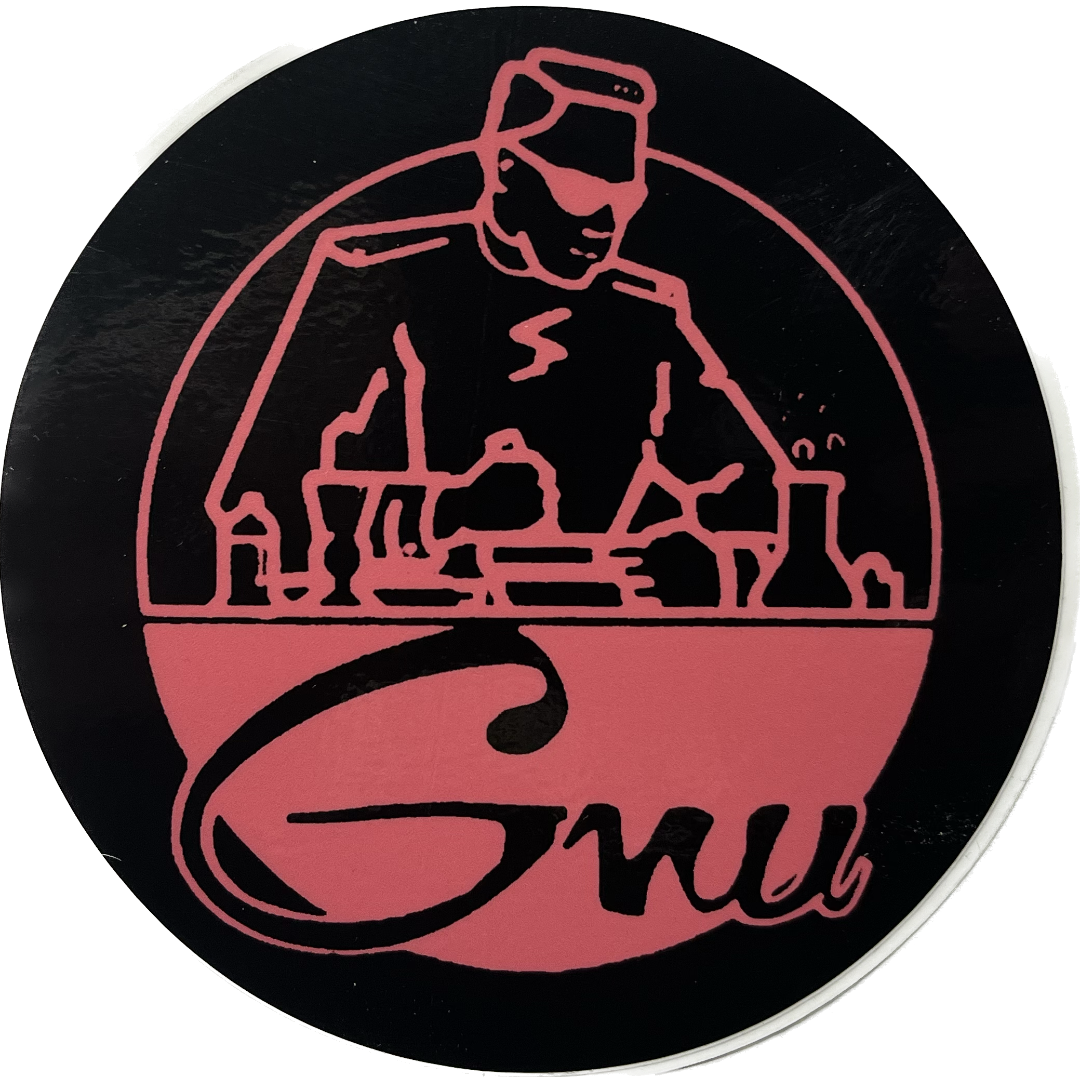 Gnu Snowboards Scientist OG Logo 4" Circle Sticker Assorted Colors