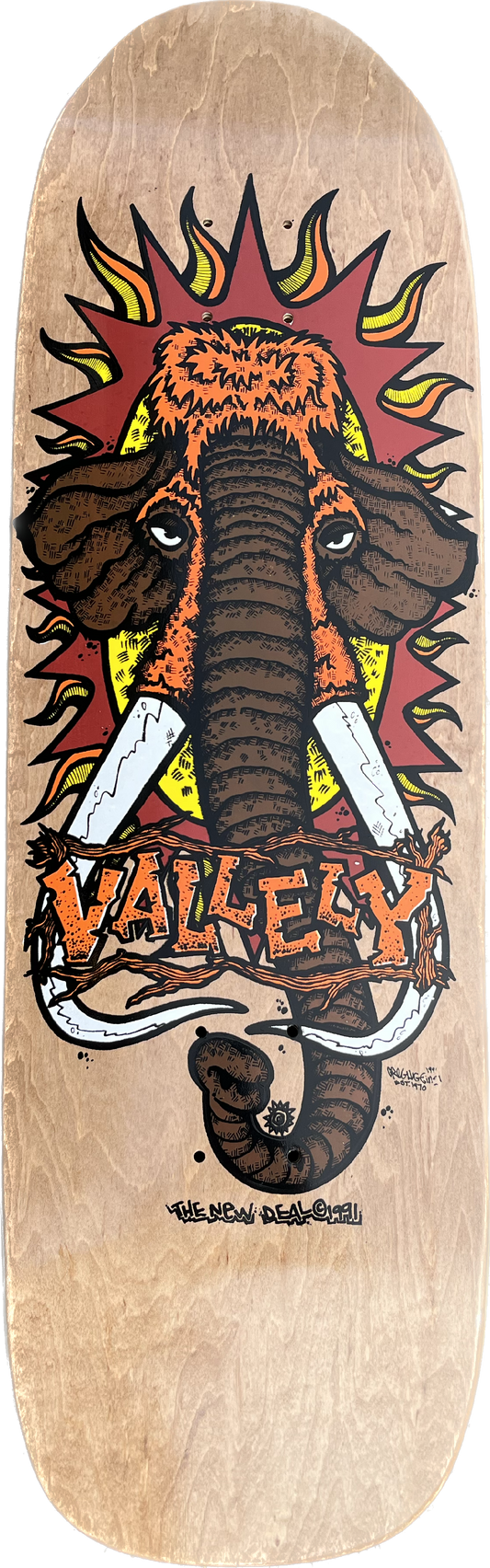 New Deal Mike Vallely Mammoth 9.5" Reissue Skateboard Deck Brown Stain
