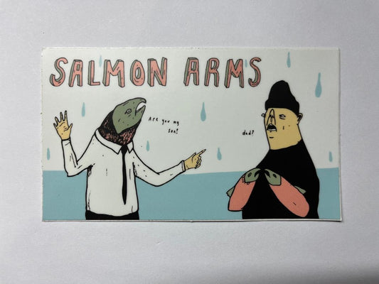 Salmon Arms Are You My Son?  4" Snowboard Sticker