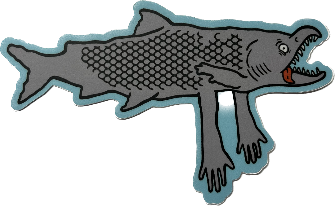 Salmon Arms Salmon Logo Snowboarding Sticker 4"
