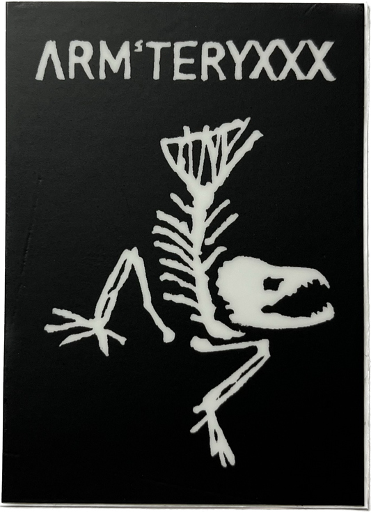 Salmon Arms ARMsTERYXXX Snowboard Sticker 2" Black