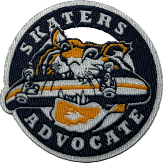 Skaters Advocate Biting Tiger Patch 2.5" Circle Iron/sew on