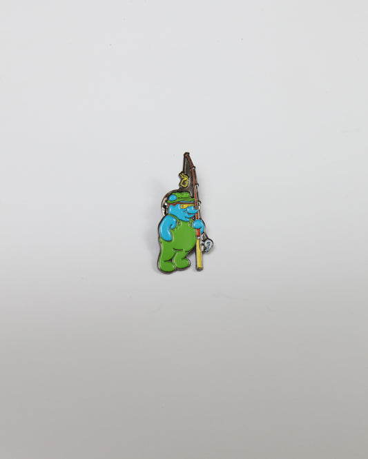 Skaters Advocate Rocco 3  Fishing Bear Pin