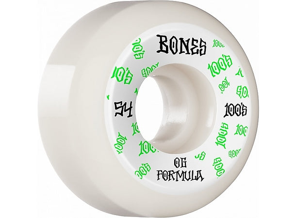 Bones Wheels 100's #3 V5 Sidecut White Original Formula