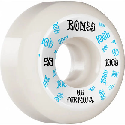 Bones Wheels 100's #3 V5 Sidecut White Original Formula